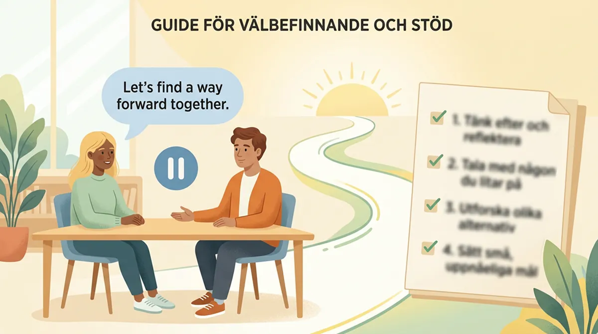 Lugn stödväg med samtal, paus och praktiska nästa steg